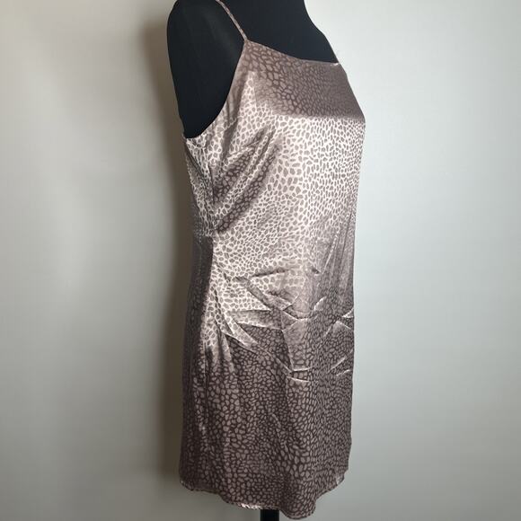 Anthropologie Sophie Rue Slip Dress Size M Pink Animal Print Spaghetti Strap - Picture 5 of 9